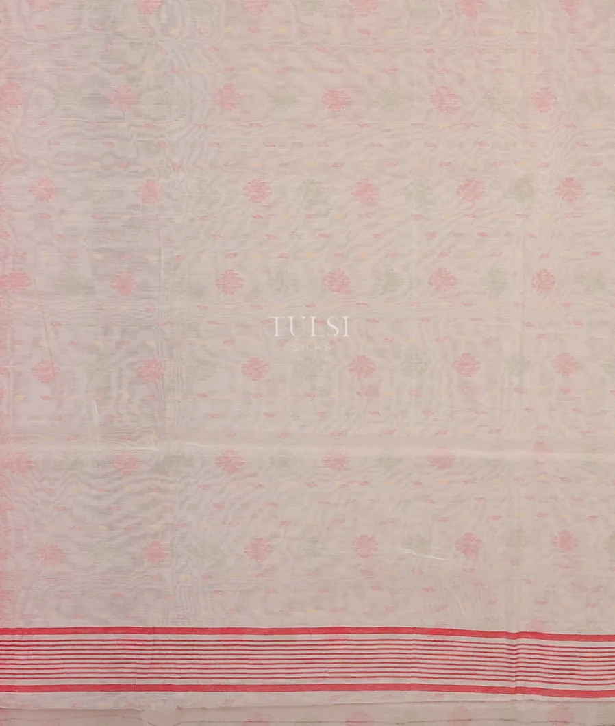 White Dhakai Cotton Saree T5435083