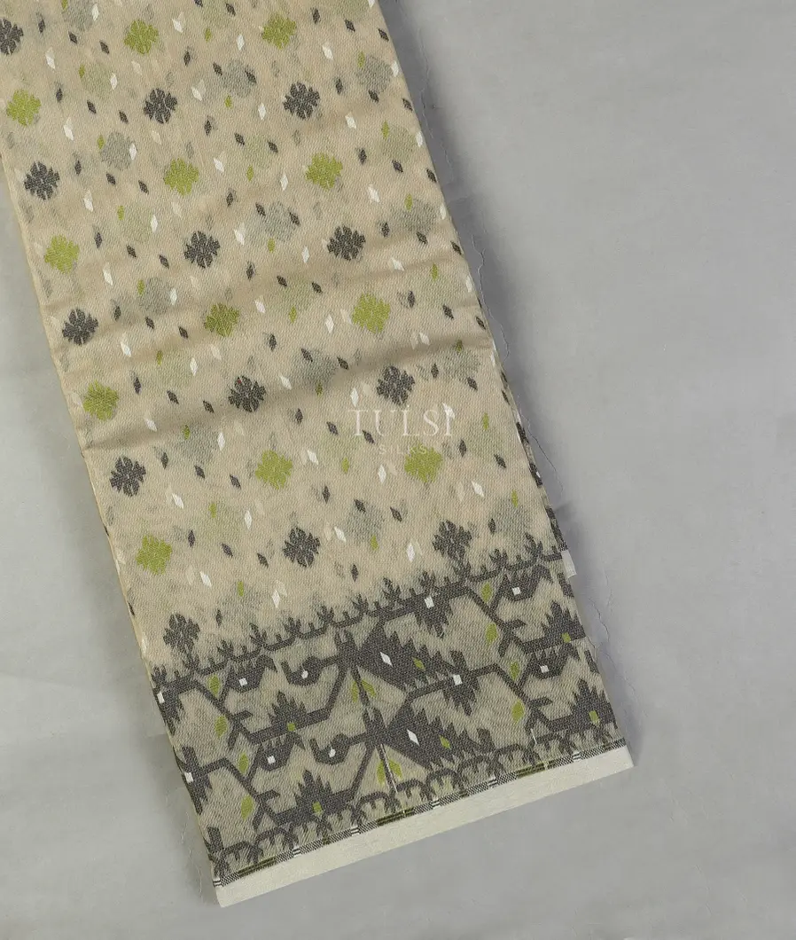 Beige Dhakai Cotton Saree T543550-image