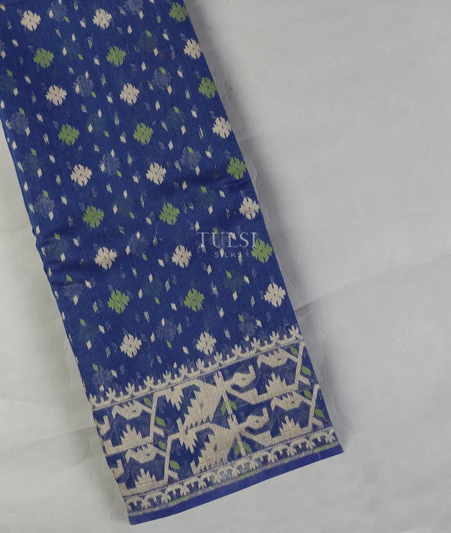 Blue Dhakai Cotton Saree T543527-image
