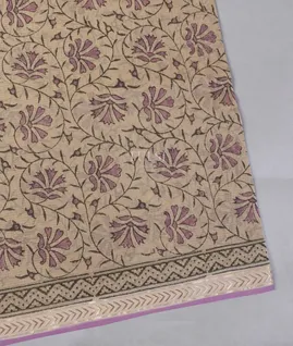 Grey Maheshwari Printed Cotton Saree T5615981