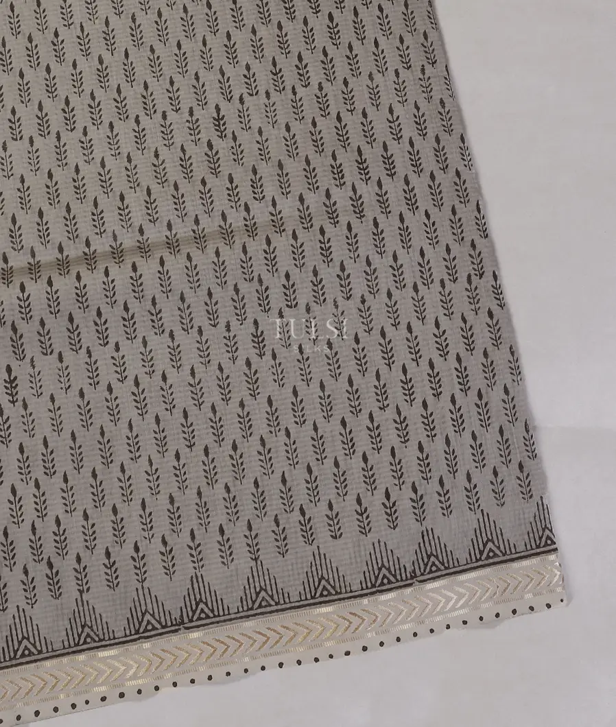 Grey Maheshwari Printed Cotton Saree T561606-image