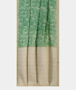Green Maheshwari Printed Cotton Saree T5589742