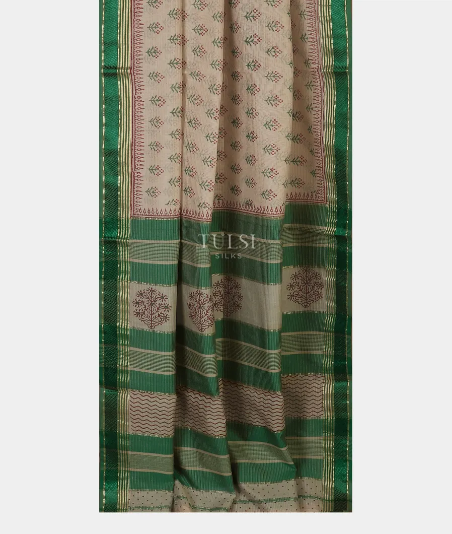 Grey Maheshwari Printed Cotton Saree T5616582