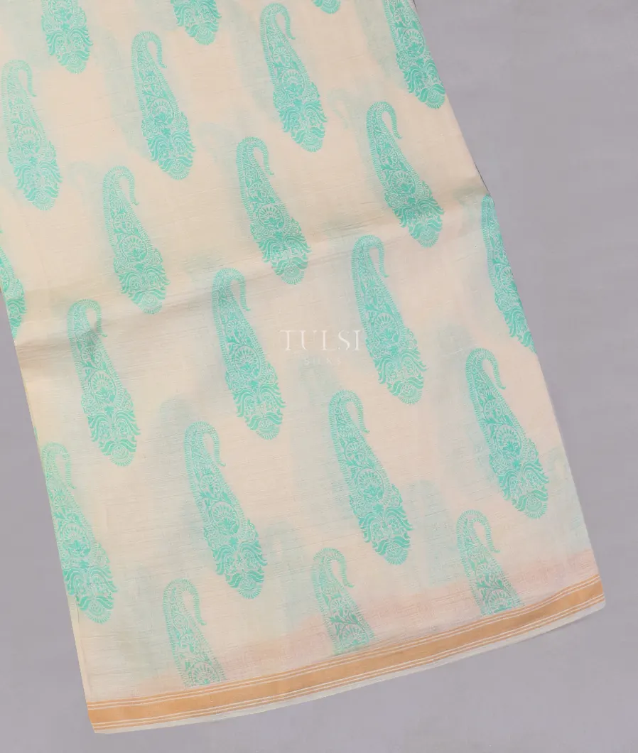 White Printed Cotton Saree T558983-image