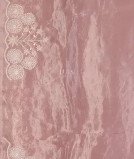 Pink Kora Tissue Organza Embroidery Saree T5541583