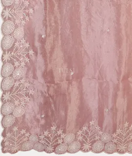 Pink Kora Tissue Organza Embroidery Saree T5541584