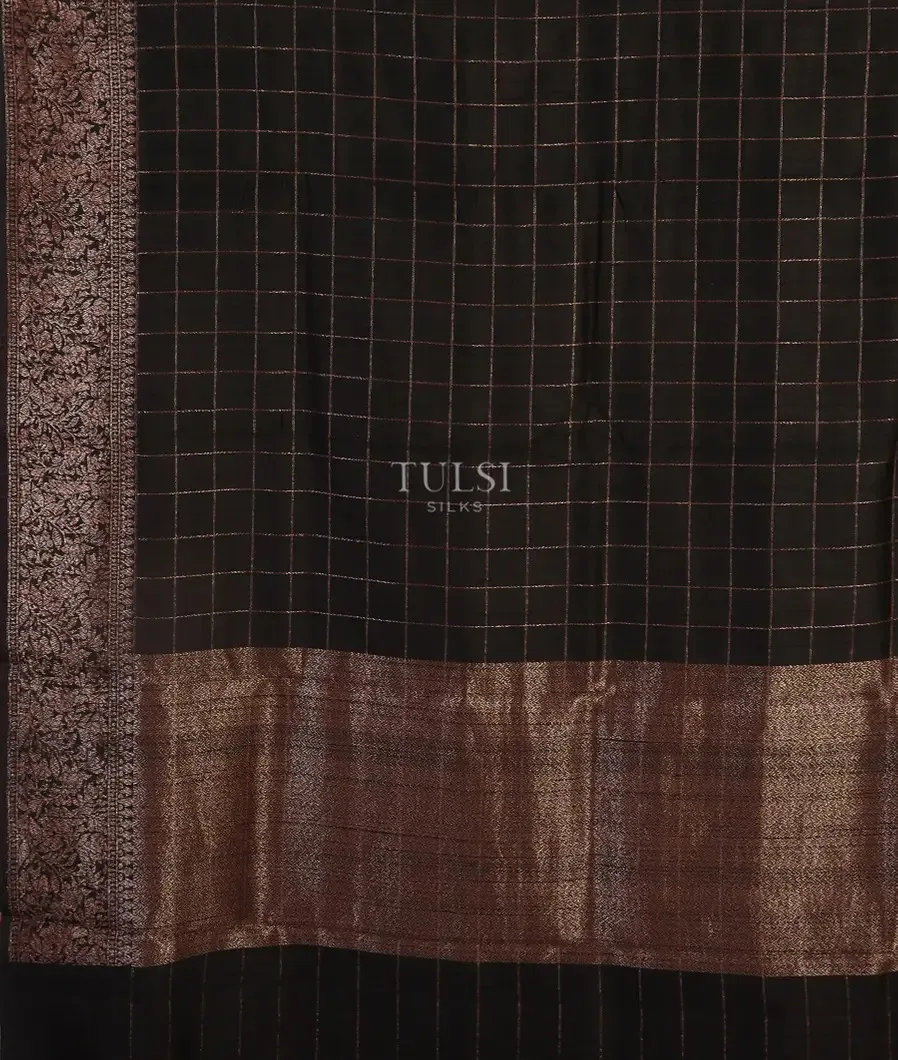 Black Banaras Tussar Saree T5529264