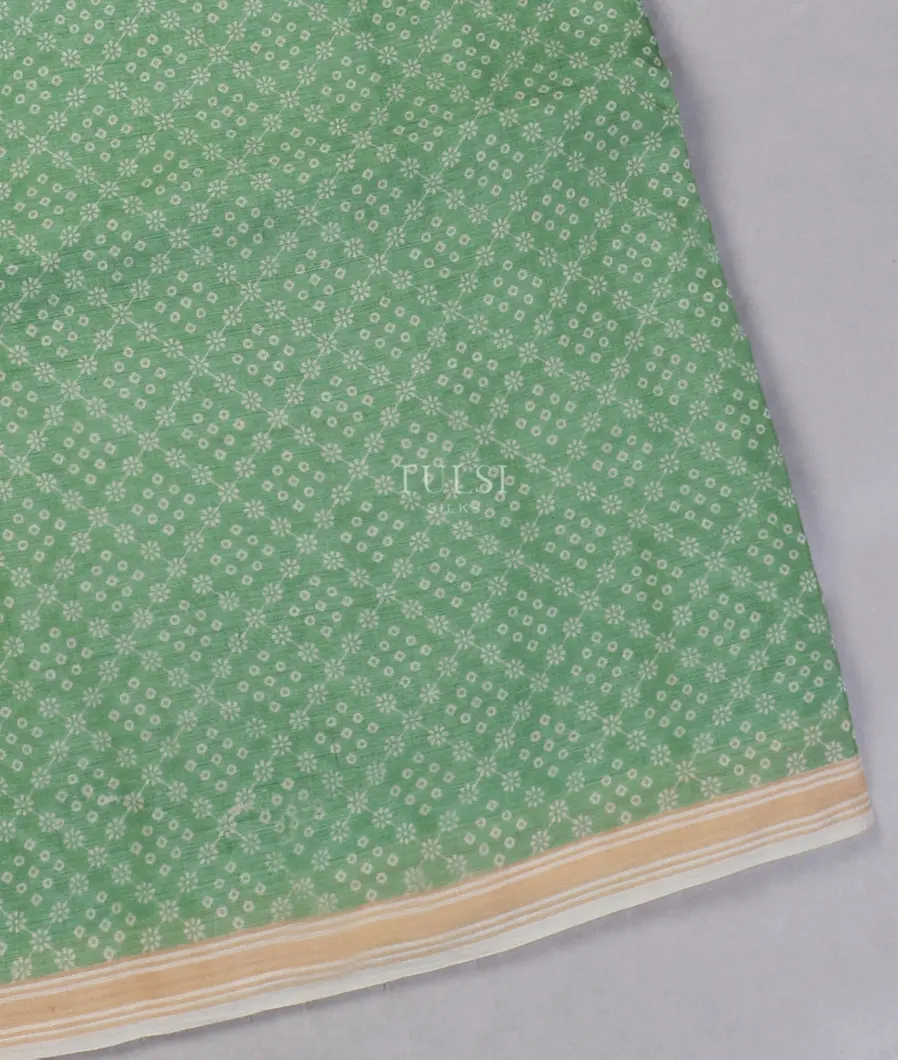 Green Maheshwari Printed Cotton Saree&nbsp;T558965-image