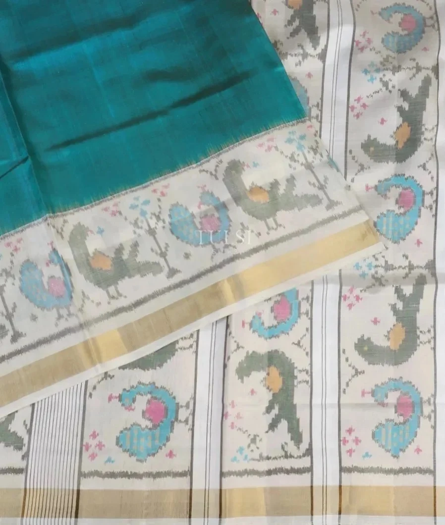 Blue Patola Silk Saree T5598094