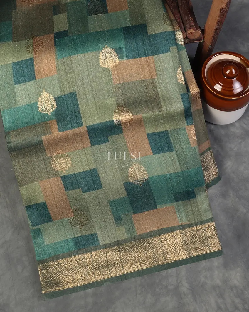 Multicolour Tussar Georgette Saree T563444-image
