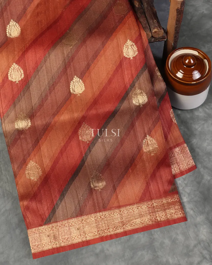 Multicolour Tussar Georgette Saree T563441-image