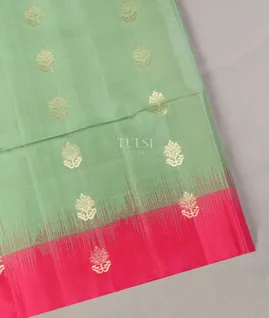 Pista Green Soft Silk Saree T5617271