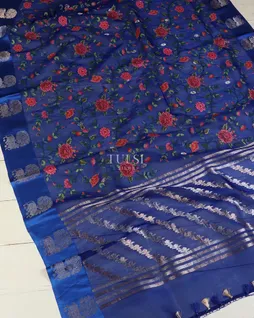 Blue Banaras Kora Silk Saree T5625754