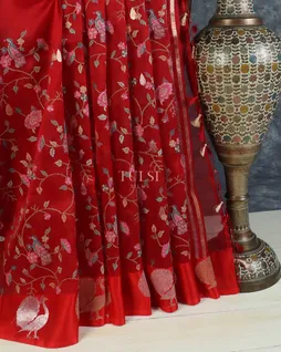 Red Banaras Kora Silk Saree T5625665