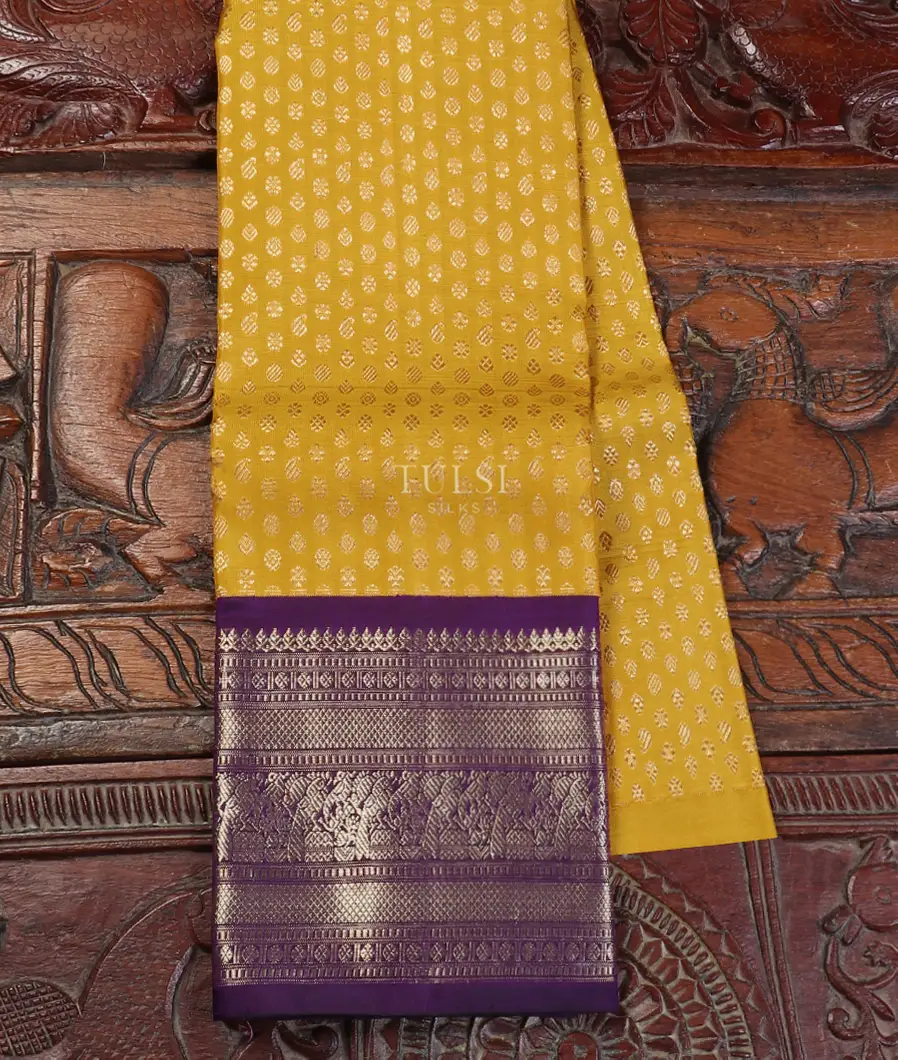 Yellow Kanjivaram Silk Kids Pavadai T563662-image