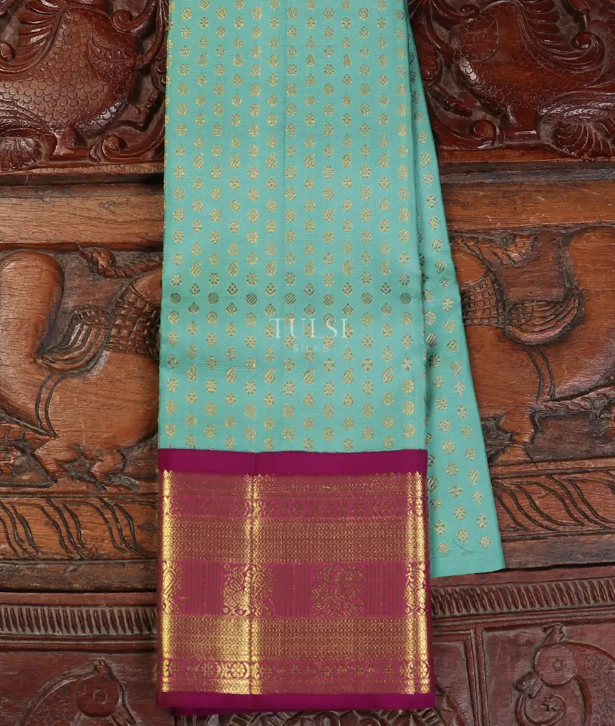 Blue Kanjivaram Silk Kids Pavadai T547752-image