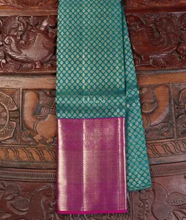 Peacock Blue Kanjivaram Silk Pavadai T5638461