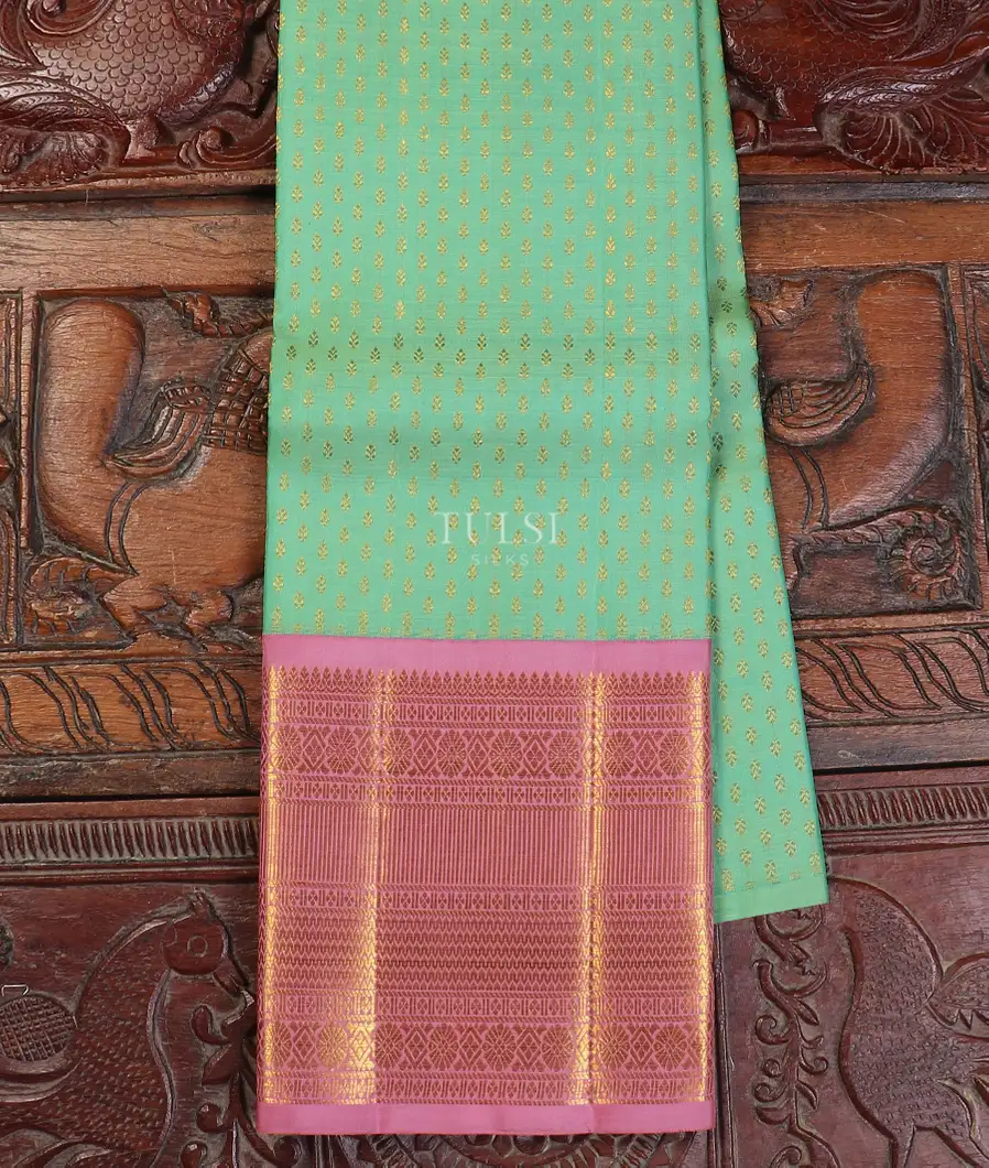 Greenish Blue Kanjivaram Silk Pavadai T563787-image