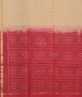 Beige Pochampalli Silk Cotton Saree T5556104