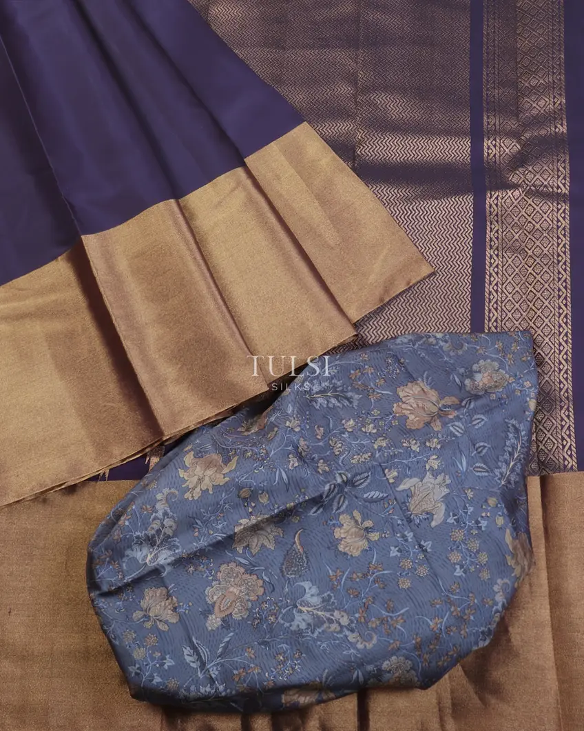 Blue Soft Silk Saree T5633975