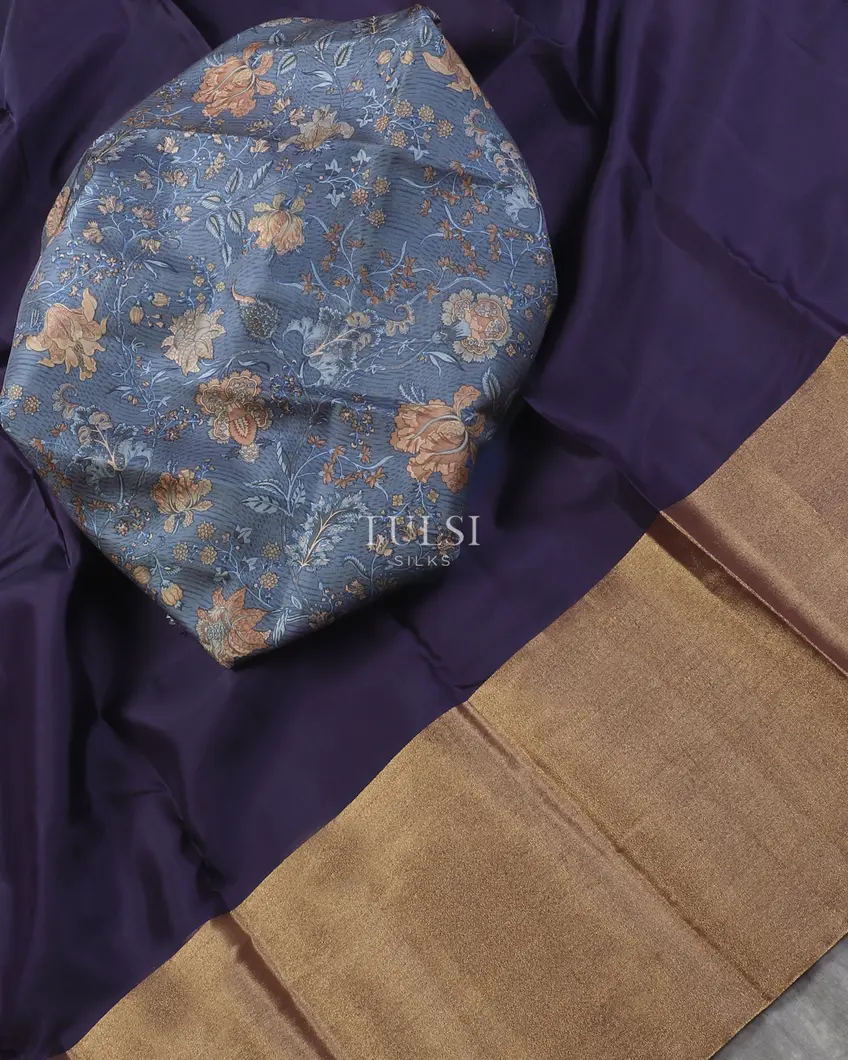 Blue Soft Silk Saree T5633976