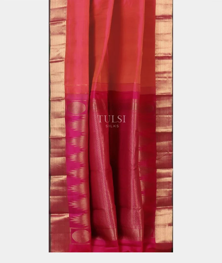Pinkish Orange Soft Silk Saree T5620202