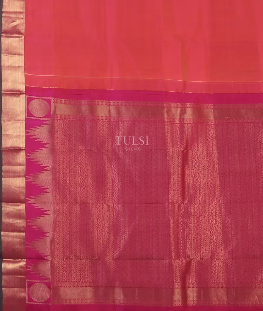 Pinkish Orange Soft Silk Saree T5620204