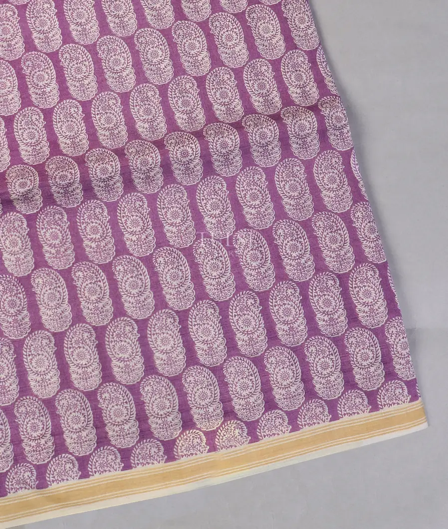 Purple Maheshwari Printed Cotton Saree T558972-image