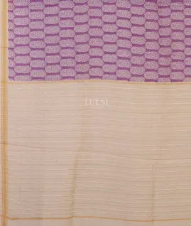 Purple Maheshwari Printed Cotton Saree T5589724