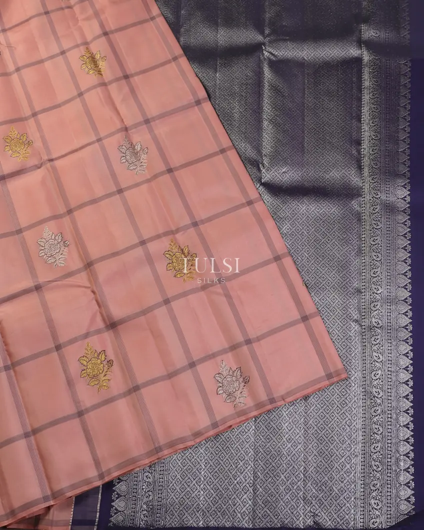 Light Pink Kanjivaram Silk Saree T5645365