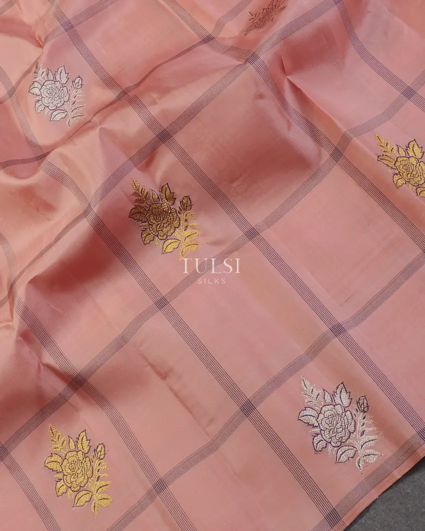 Light Pink Kanjivaram Silk Saree T5645366