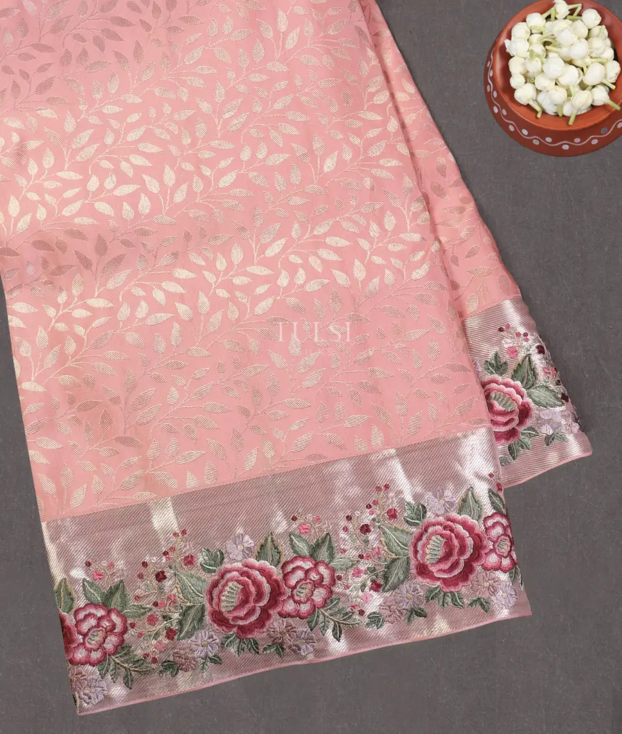 Pink Kanjivaram Embroidery Silk Saree T563901-image