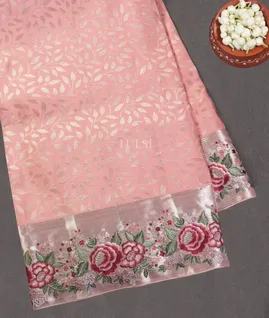 Pink Kanjivaram Embroidery Silk Saree T5639011