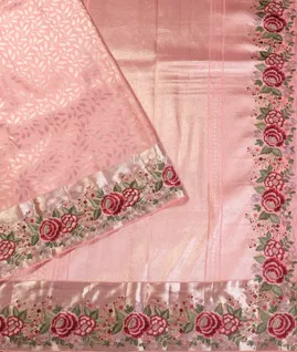 Pink Kanjivaram Embroidery Silk Saree T5639012
