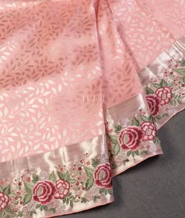 Pink Kanjivaram Embroidery Silk Saree T5639015