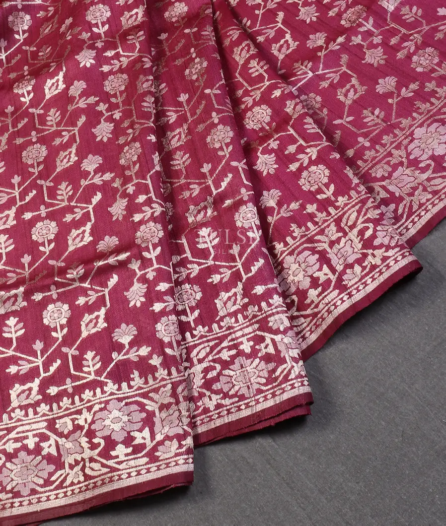 Purple Banaras Tussar Saree T561328-image