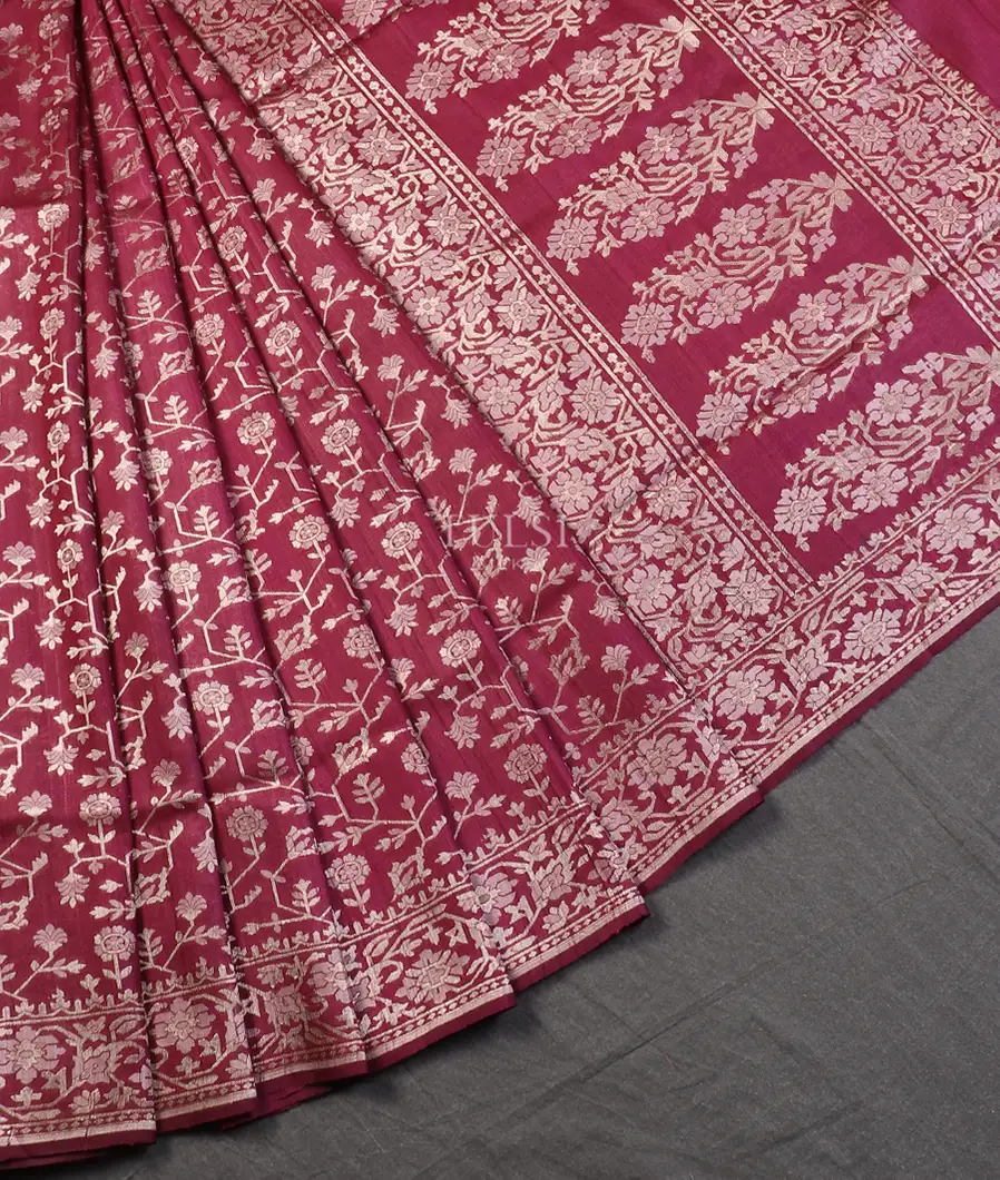 Purple Banaras Tussar Saree T5613282