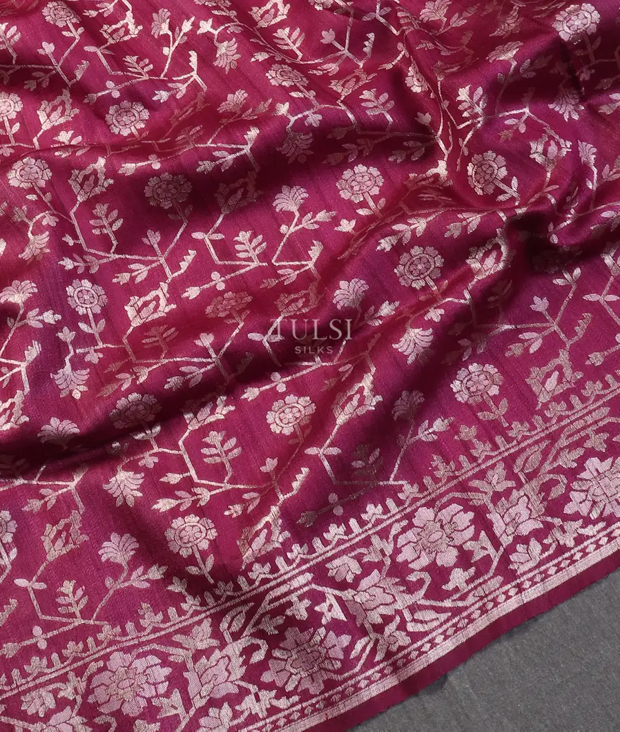 Purple Banaras Tussar Saree T5613284