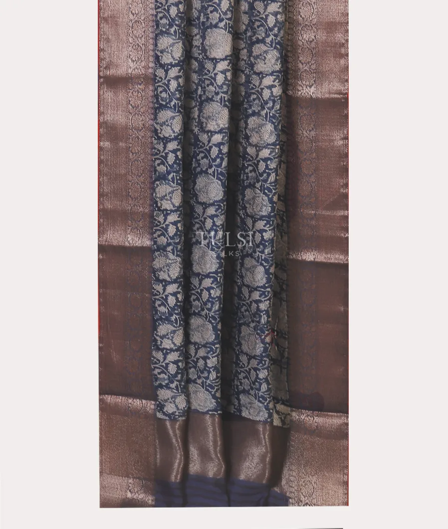 Blue Soft Printed Cotton Saree T5574852
