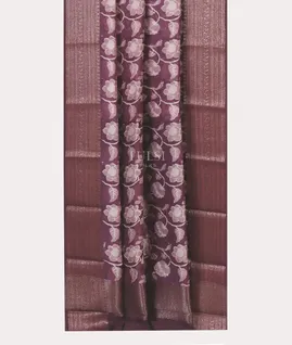 Purple  Soft Printed Cotton Saree T5545702