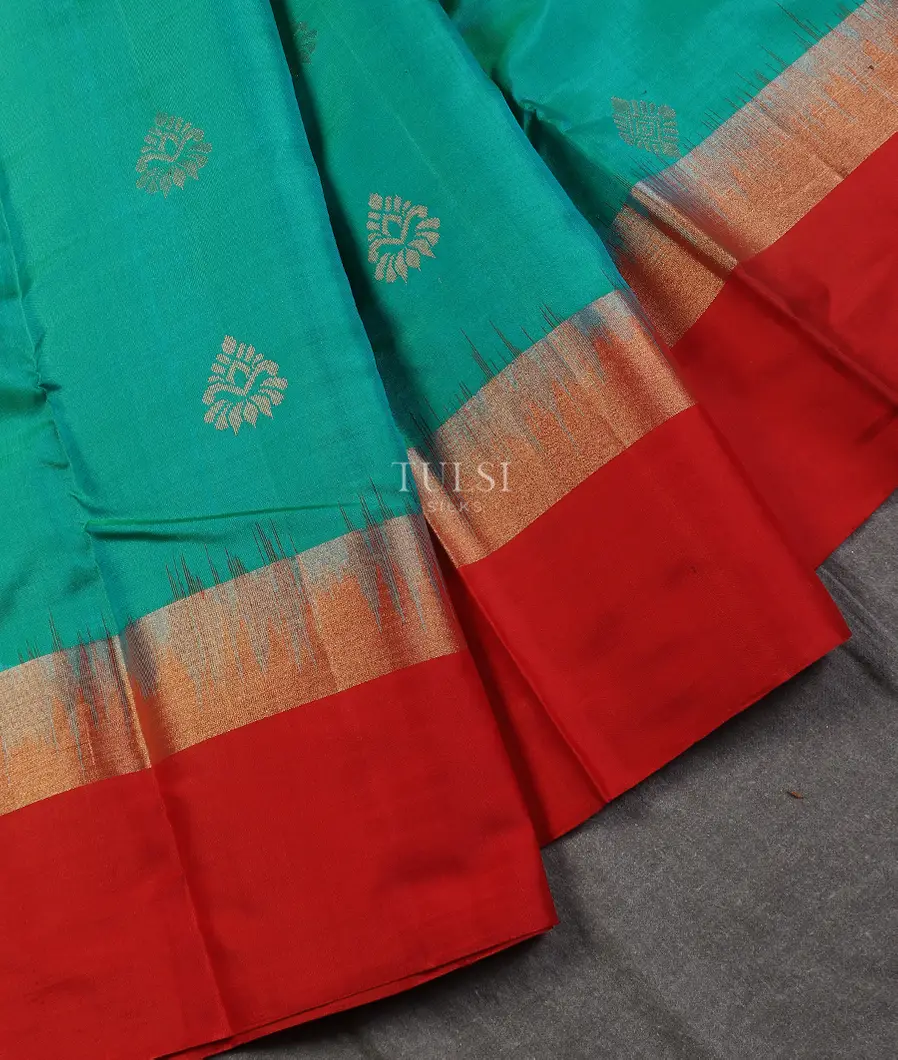 Bluish Green  Soft Silk Saree T5046964