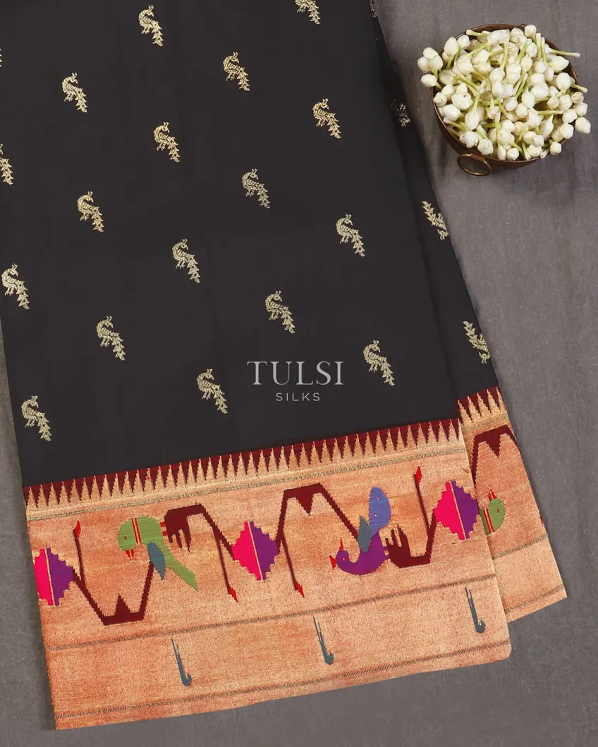 Black Paithani Silk Saree T565223-image