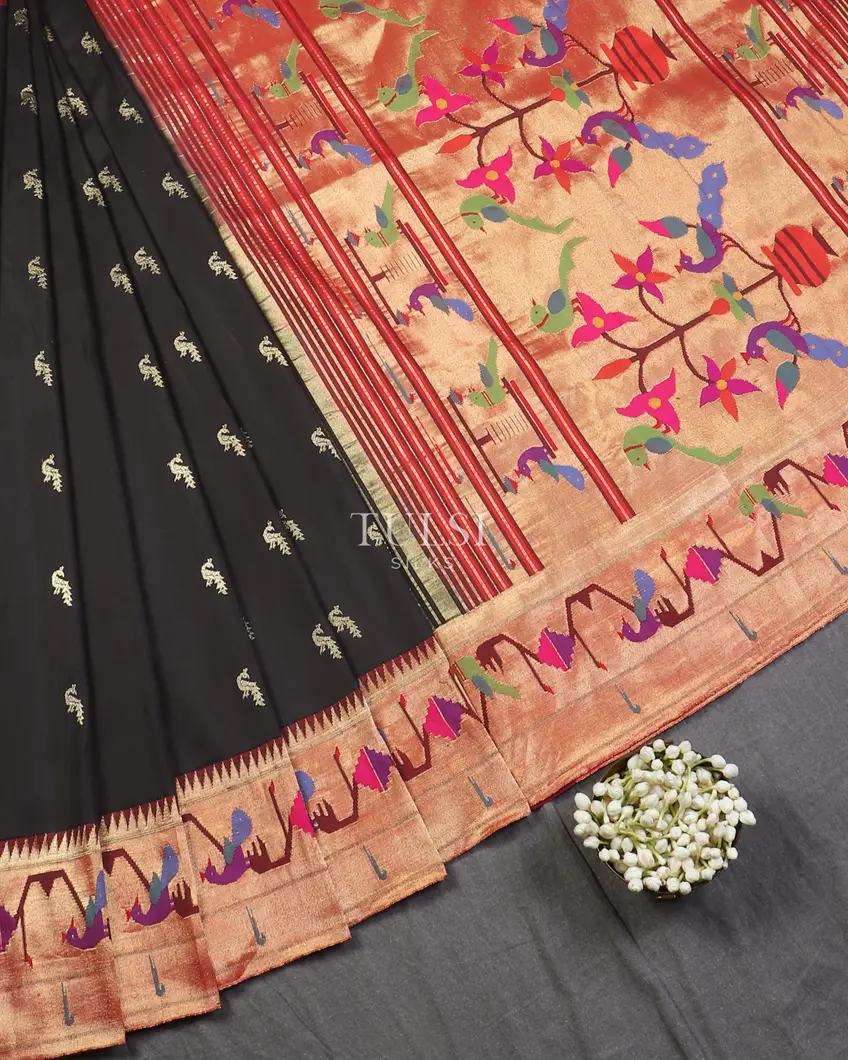 Black Paithani Silk Saree T5652232