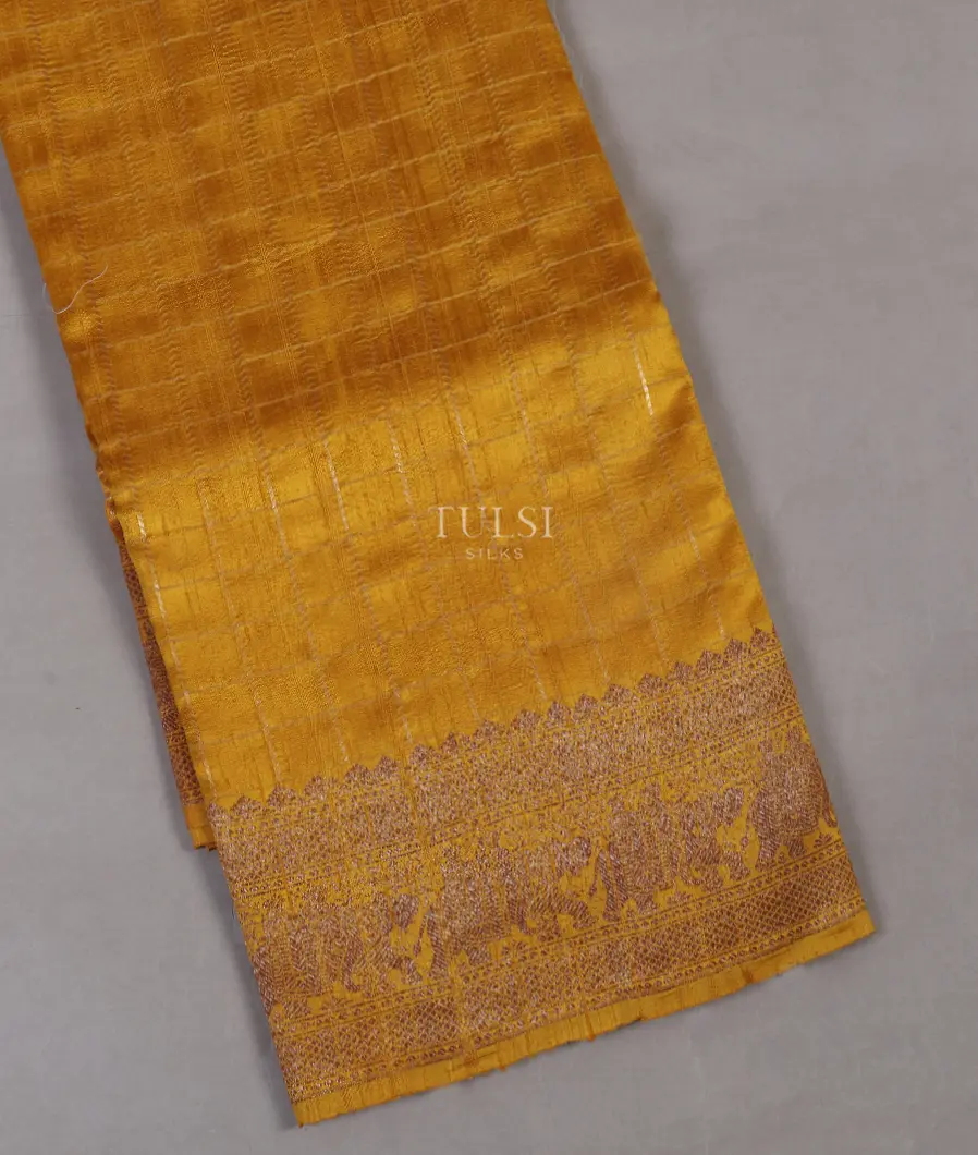 Yellow Banaras Tussar Saree T506216-image