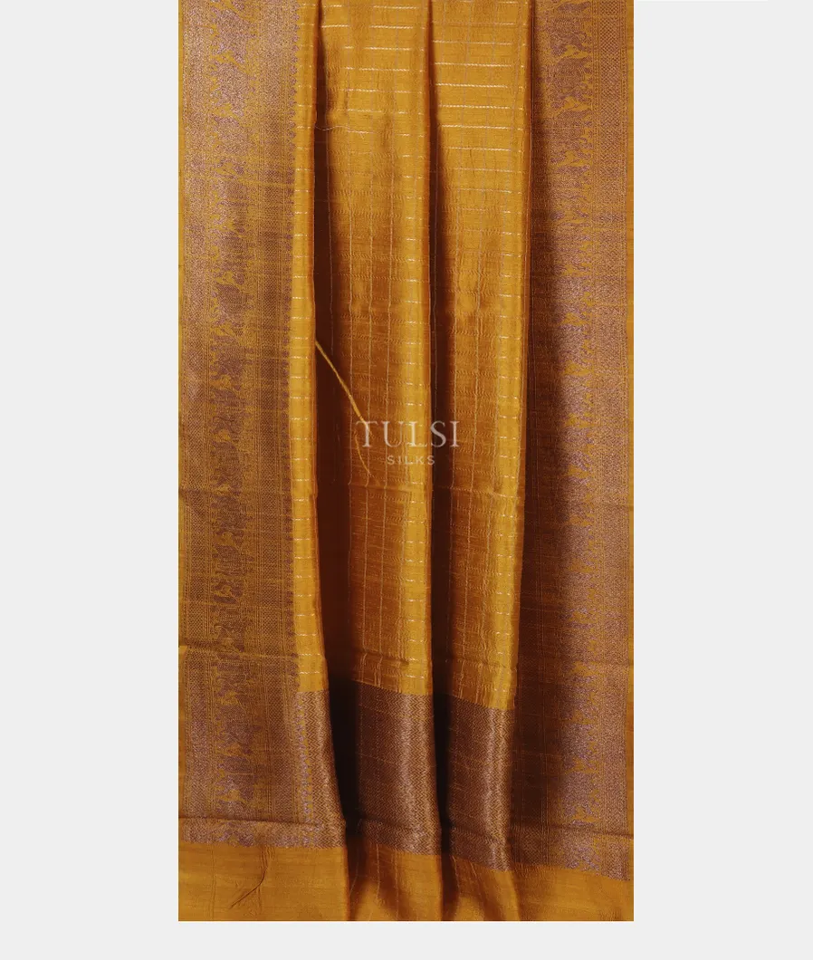 Yellow Banaras Tussar Saree T5062162