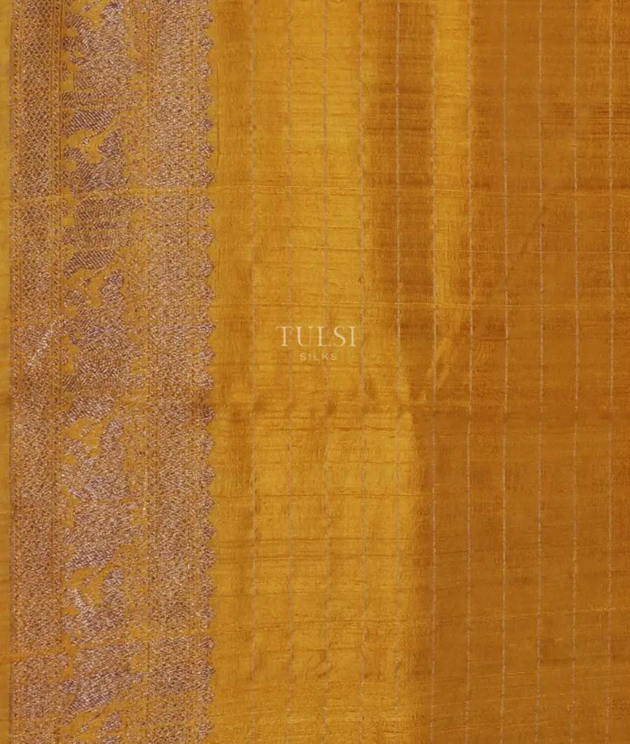 Yellow Banaras Tussar Saree T5062163