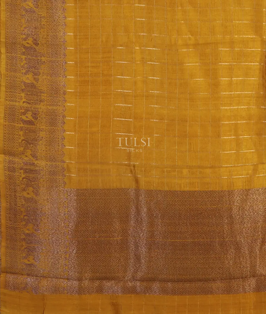 Yellow Banaras Tussar Saree T5062164