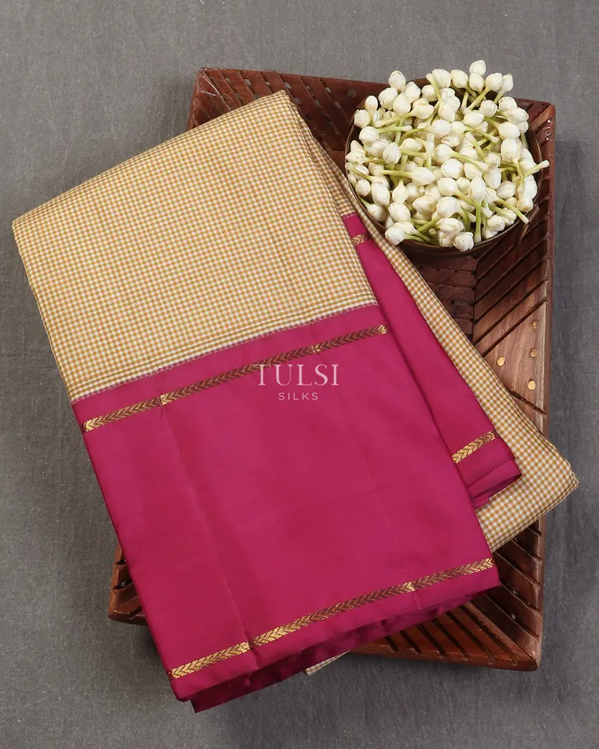 Beige And Off - White Kanjivaram Silk Saree T538563-image