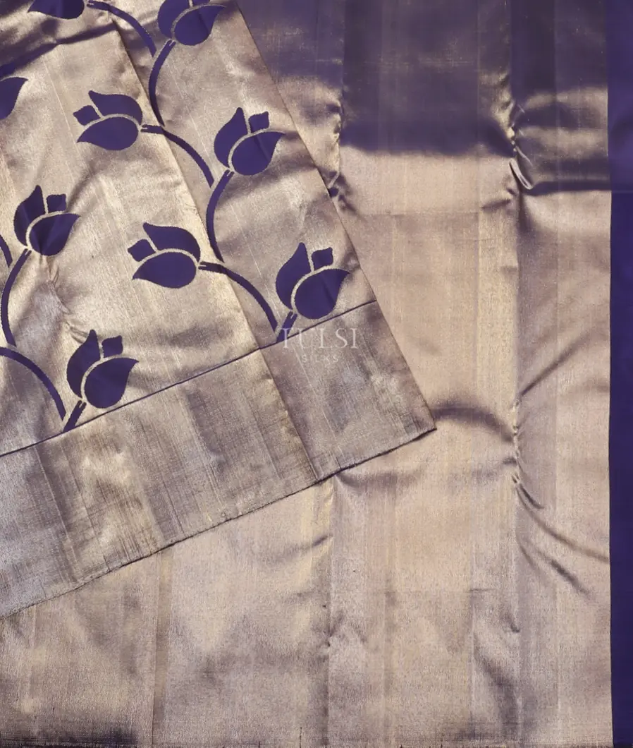 Midnight Blue Kanjivaram Silk Saree T5522872