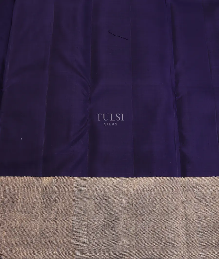 Midnight Blue Kanjivaram Silk Saree T5522873